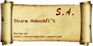 Sturm Adeodát névjegykártya